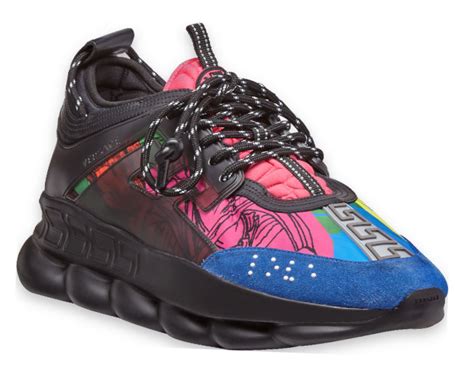 versace chain reaction color block|Versace chain reaction black multi.